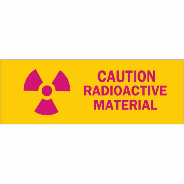 Brady Caution Radiation Sign, 3 1/2 in H, 10 in W, Polyester, Rectangle, 88750 88750